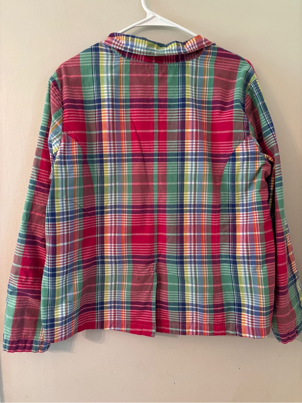 Vintage Madras Plaid Cotton Blazer Jacket BFA Classics 90s Preppy Coastal Large - Picture 5 of 11